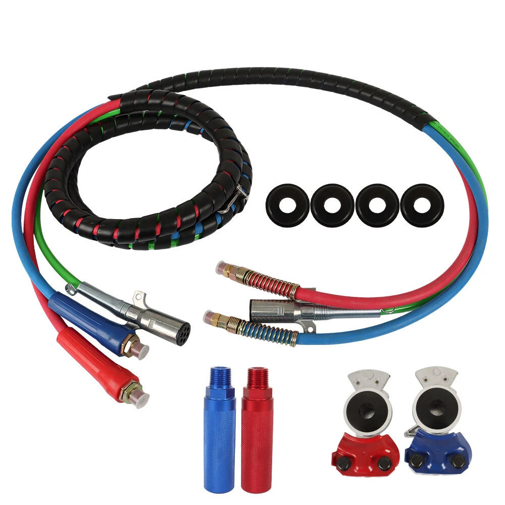 15FT 3-in-1 Air Line Hose Assembly for Semi Truck/Tractor (Universal)