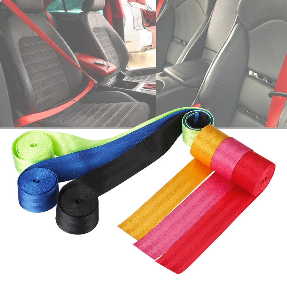 Set of 2 Car Seat Belt Webbing for Retractable Nylon Straps