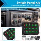 12 Gang Auxiliary LED Control Panel for Truck SUV UTE (12V 24V)