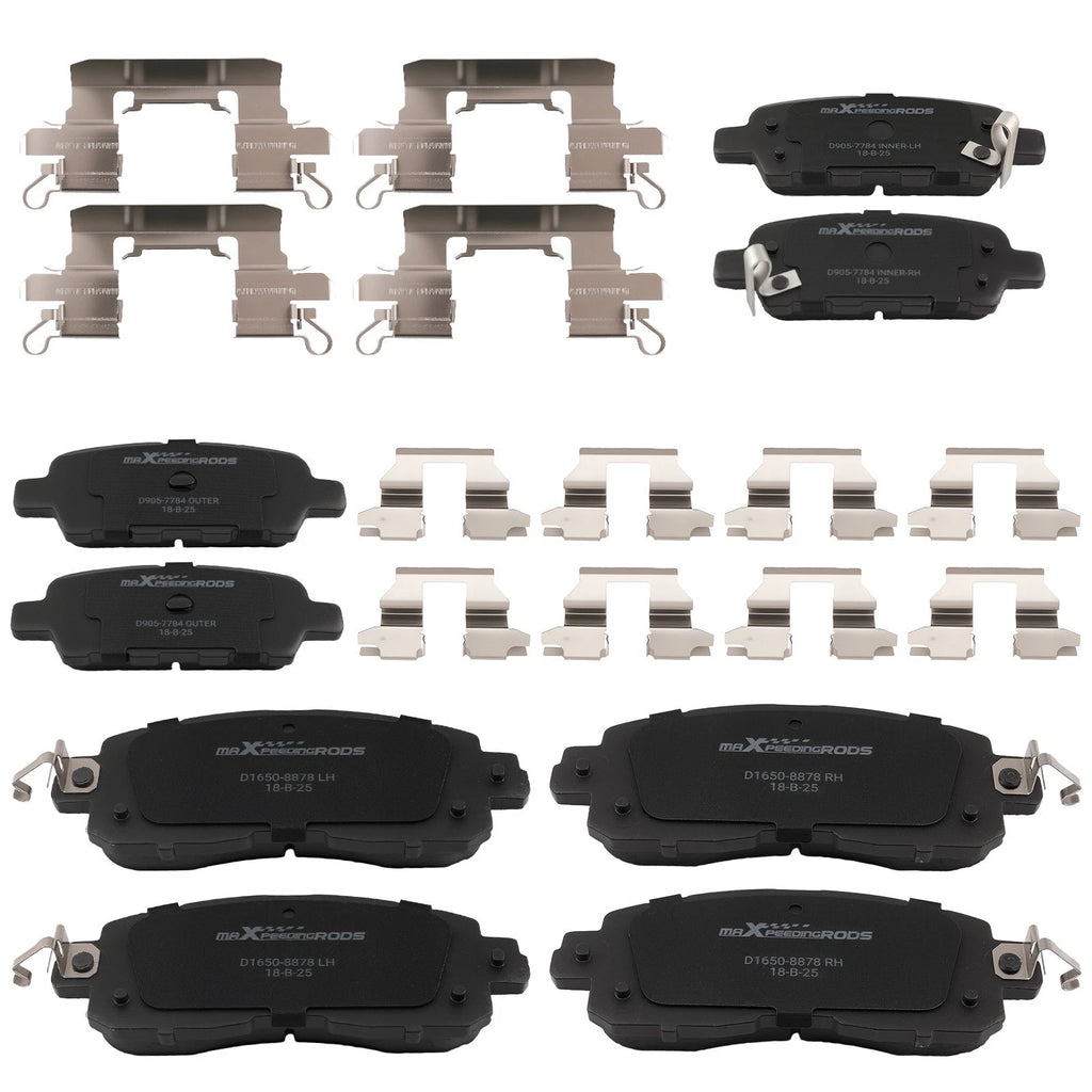 Set of 4 Ceramic Brake Pads for Nissan Altima (2013–2023) P-1650 P-905 D905