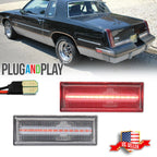 2X Clear Lens Red LED Rear Side Marker Lights for Oldsmobile Cutlass (1981–1988)