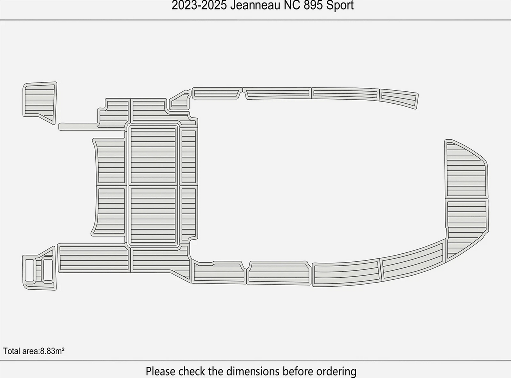 EVA Pads for Jeanneau NC 895 Sport (2025) - Teak Flooring Mat