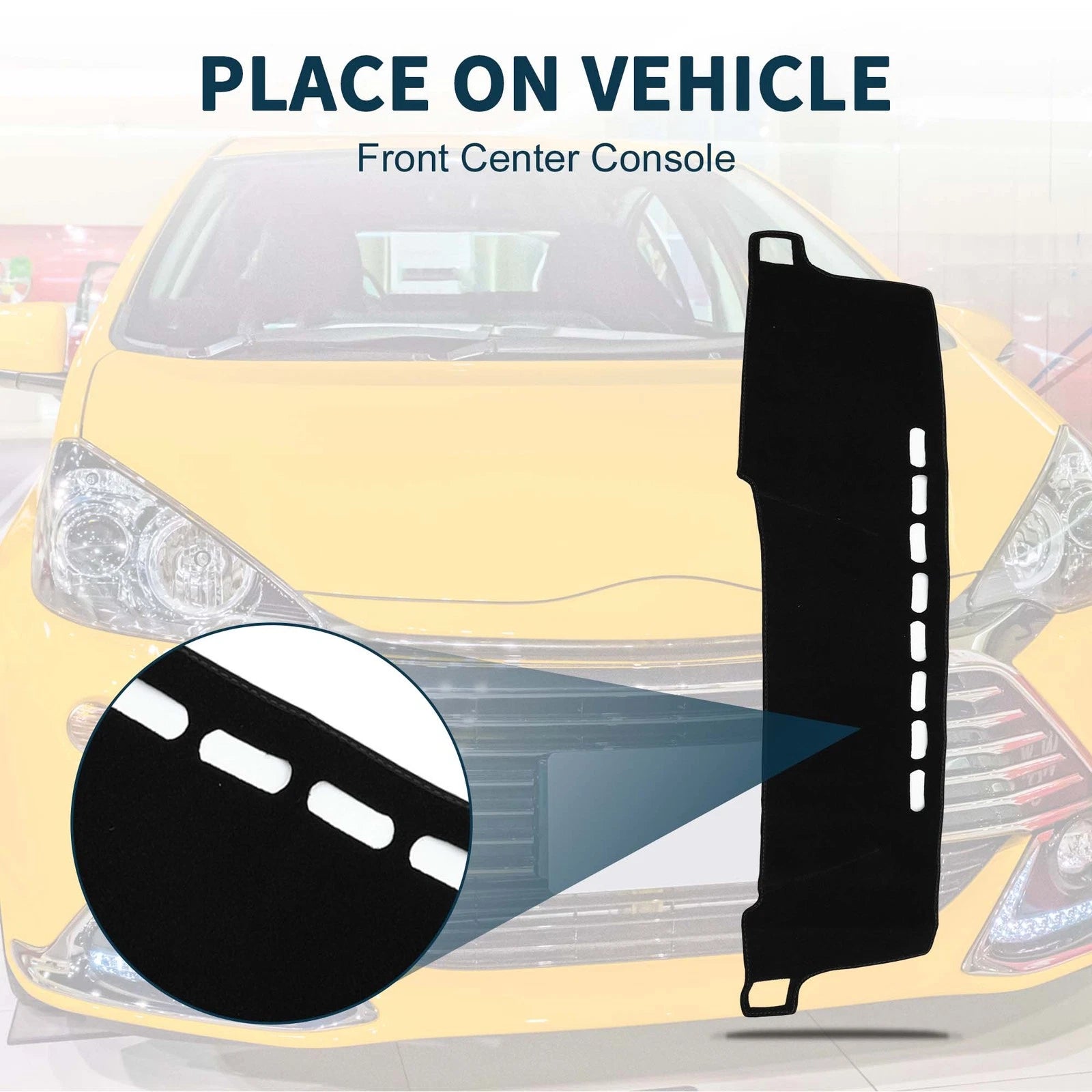 Dashboard Cover Mat for Toyota Aqua (2011–2021) - Black, 1 Set