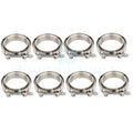 Set of 8 V-Band Turbo Pipe Exhaust Flange Clamps for Universal Fit (All Years)