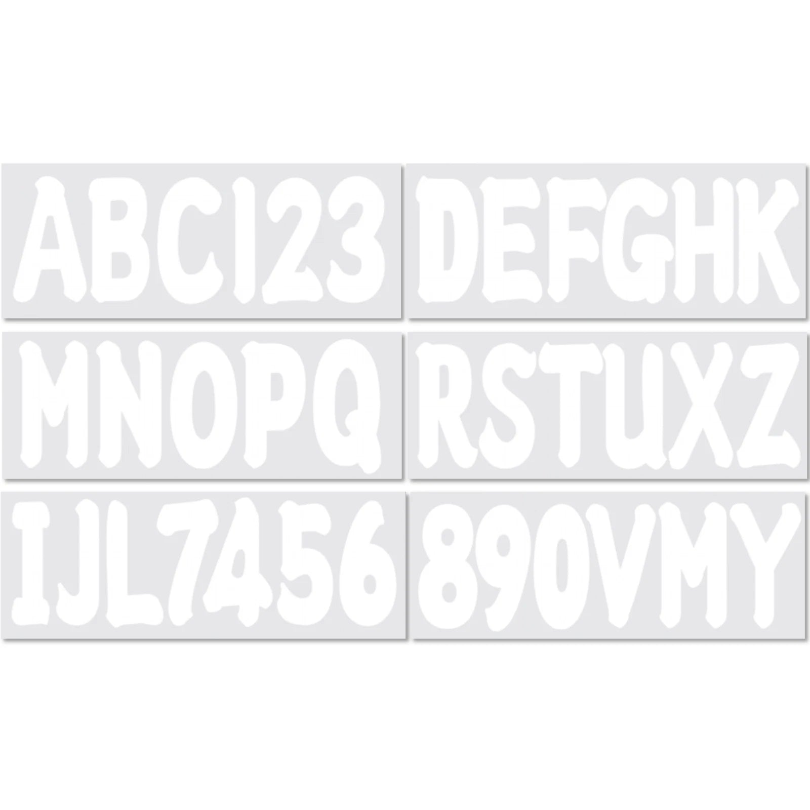 Set of 4 Boat Registration Identification Numbers Stickers A-Z & 0-9