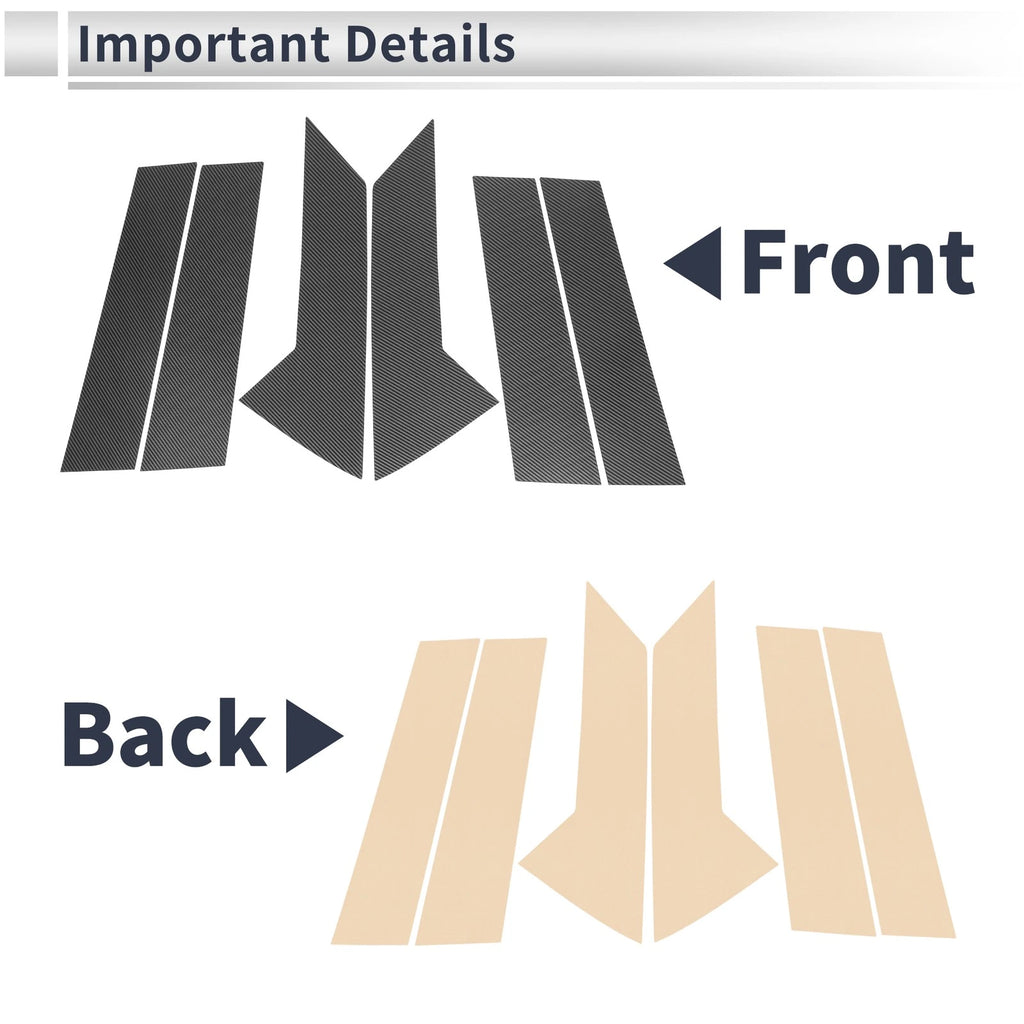 6 Pcs Door Pillar Window Trim for Mazda CX-30 (2020–2024) Carbon Fiber Black