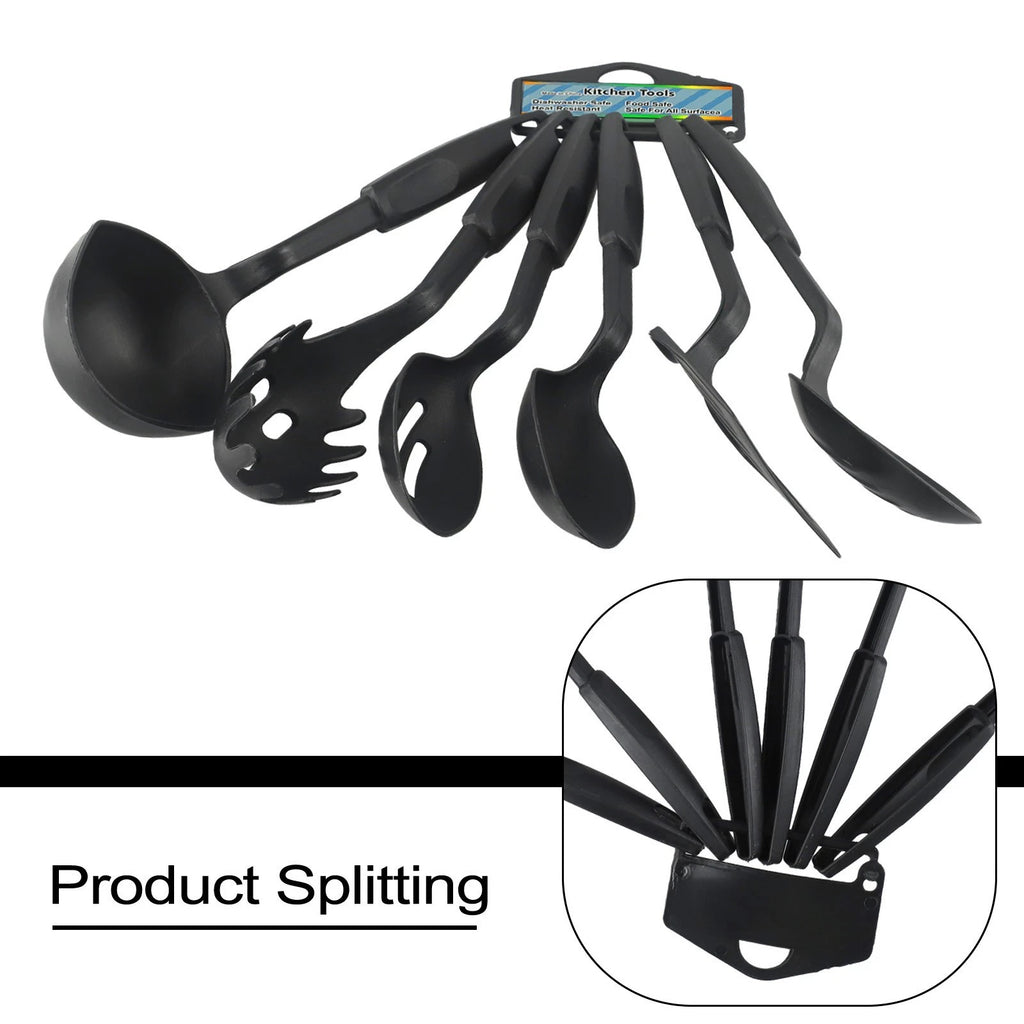 Set of 6 Non-Stick Nylon Cooking Utensils for Baking & Frying