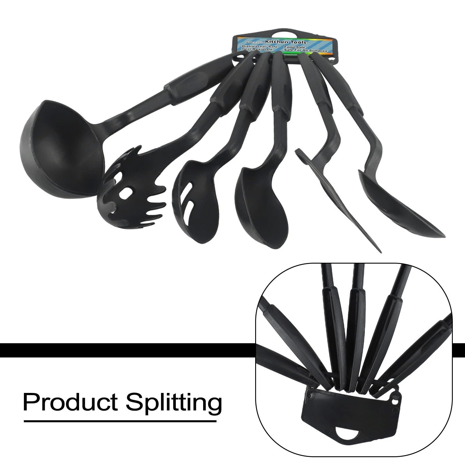 Set of 6 Non-Stick Nylon Cooking Utensils for Baking & Frying