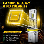 2X AUXITO 9007 HB5 LED Headlight Bulbs Kit for High/Low Beam (6500K, 33000LM)