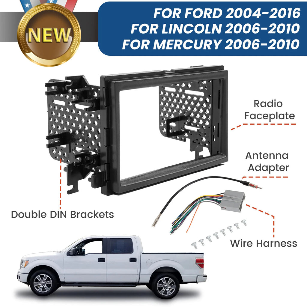 Double Din Dash Kit with Harness for Ford F250/F350/F450/F550 (2005–2016)