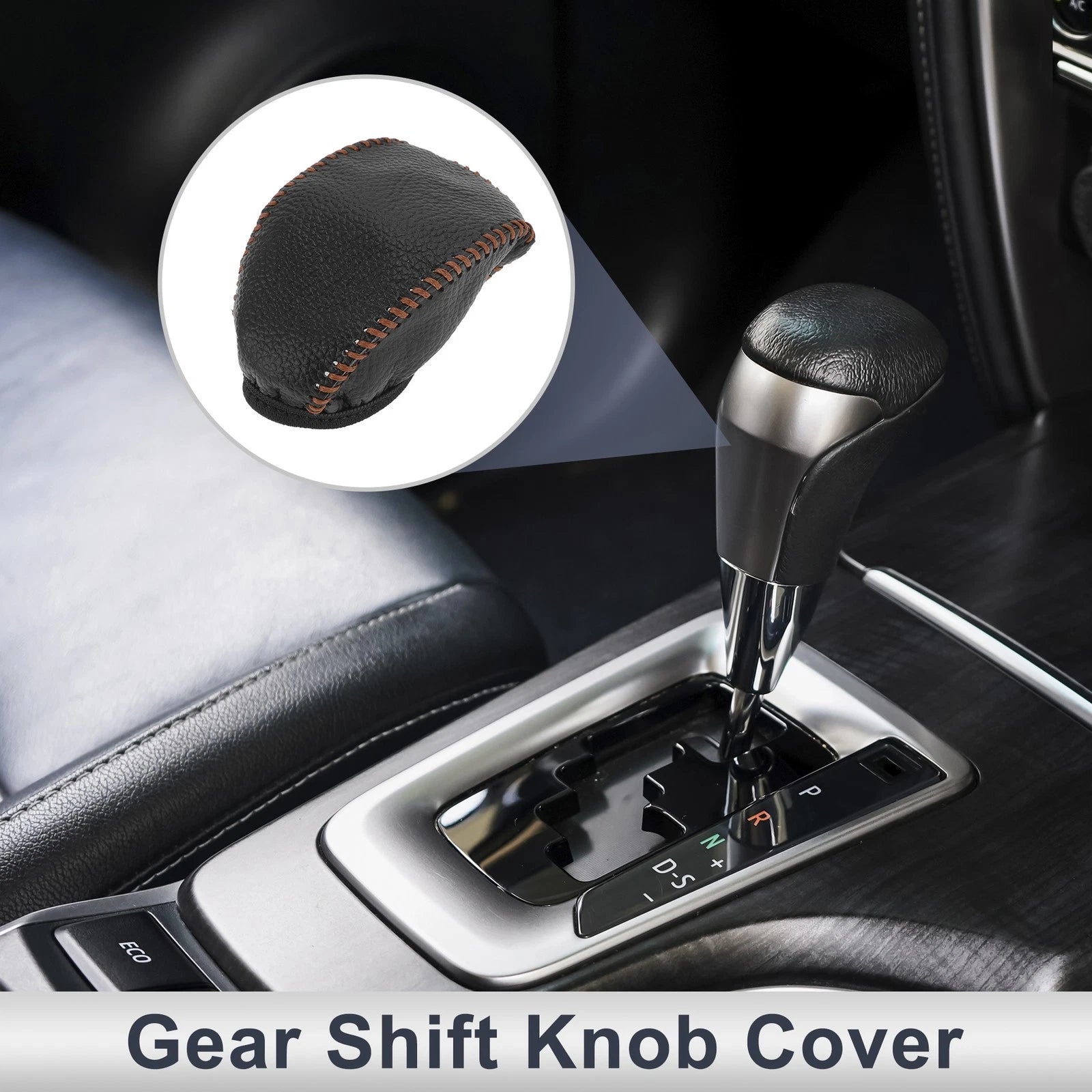 1 Pc Gear Shift Knob Cover for Toyota RAV4 (2019–2024) Pebbled Black Brown