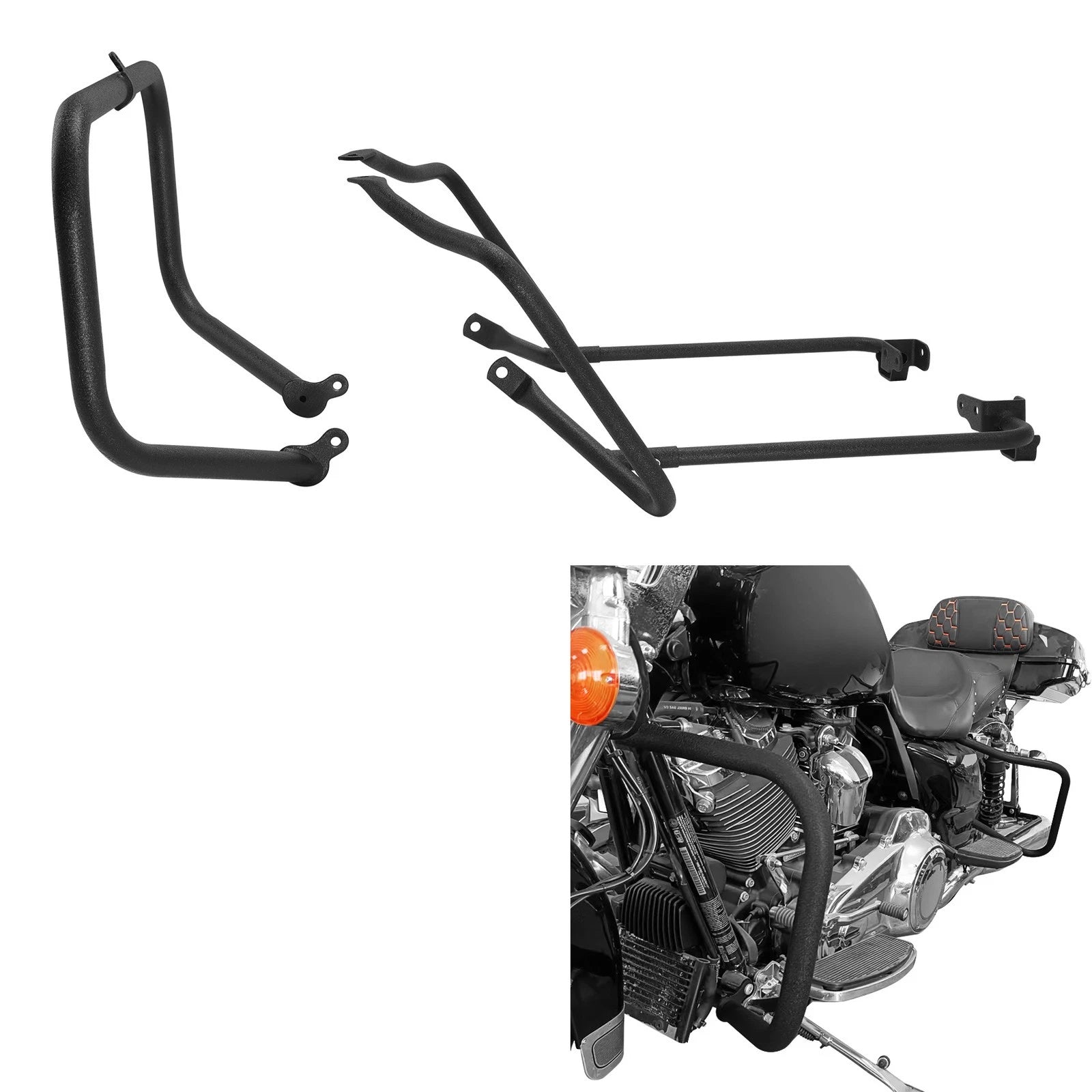 Saddlebag Bracket & 1 1/4" Highway Guard Crash Bars for Harley Touring (2014–2023)