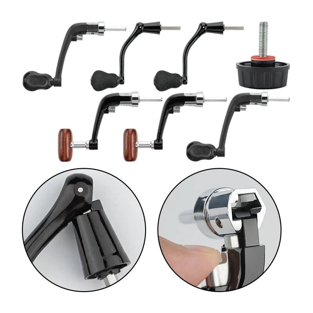 Folding Metal Crank Handle for Fishing Reels (Ergonomic Design)