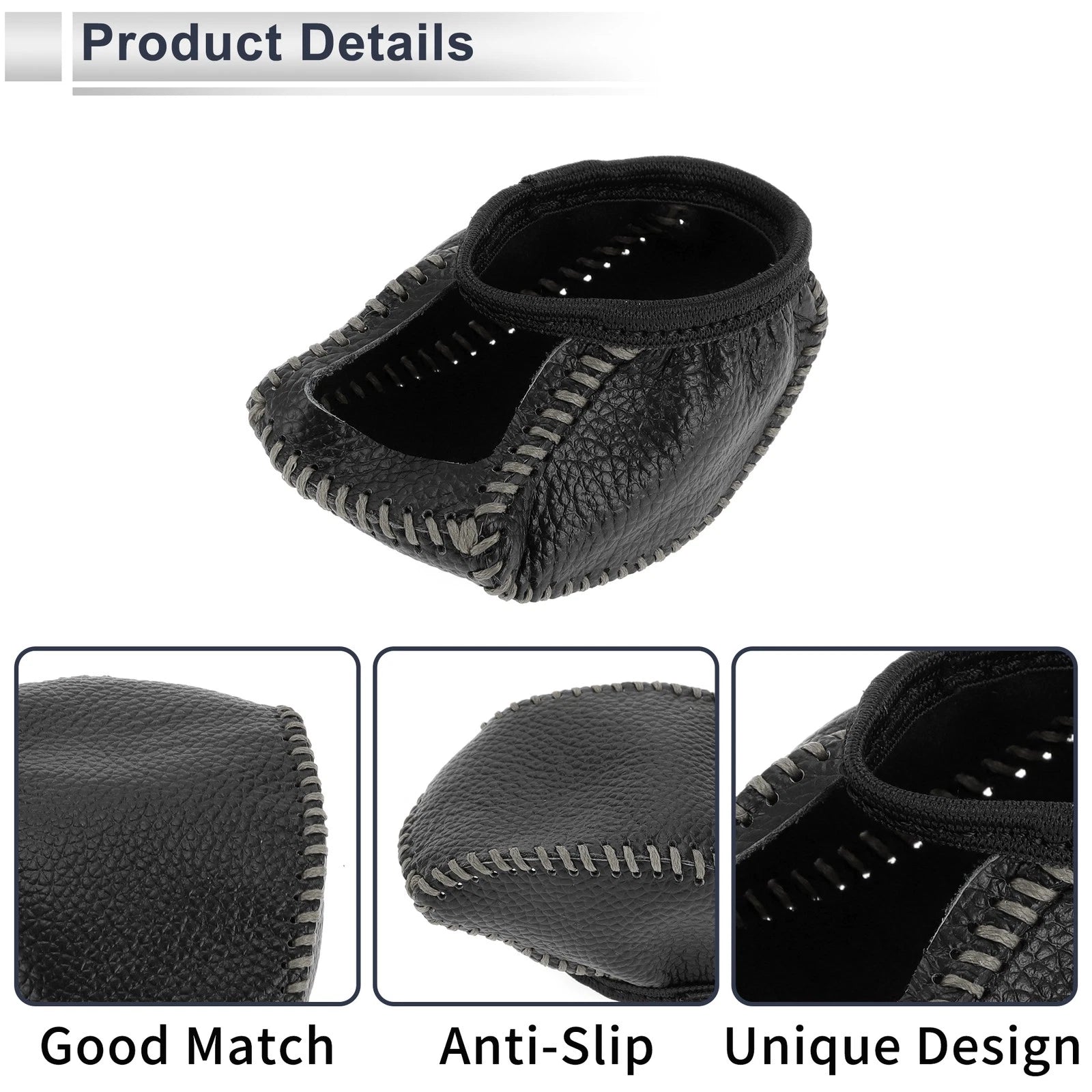 1 Pc Gear Shift Knob Cover for Toyota RAV4 (2019–2024) Pebbled Black Gray