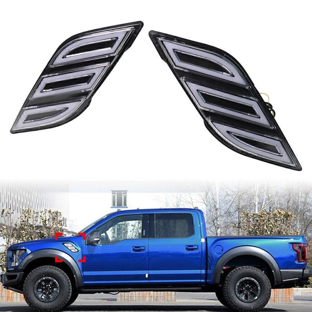 LED Daytime Running Lights DRL Amber White for Ford F-150 Raptor (2018–2019)