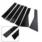 Set of 6 Post Side Trim Pillar Stickers for Black Polycarbonate