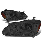 Pair of Smoked Housing Amber Side Headlights for Toyota Corolla (2003–2008)