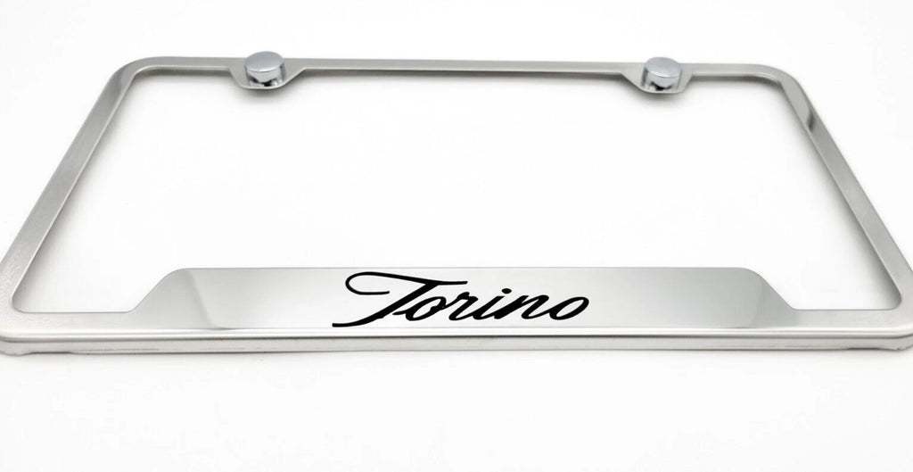 License Plate Frame Chrome Notched Stainless for Ford Torino (1968–1971)