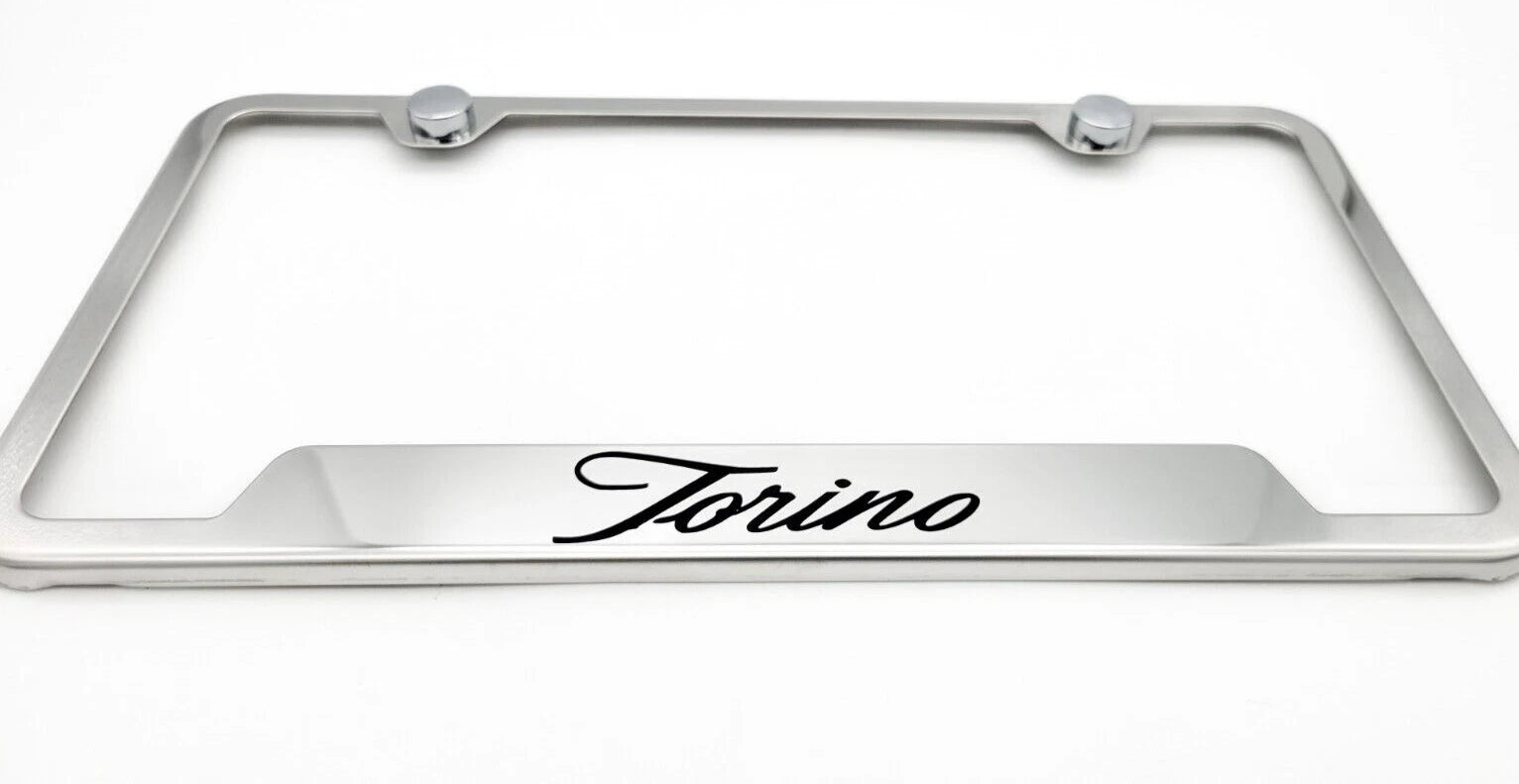 License Plate Frame Chrome Notched Stainless for Ford Torino (1968–1971)