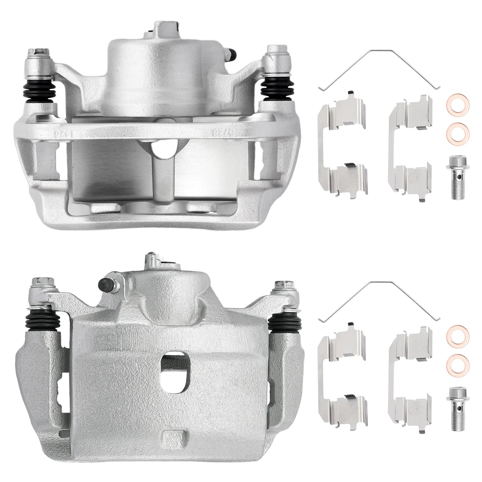 2PCS Front Brake Calipers with Brackets for Honda CR-V 2002–2004, Element 2003–2011 (2.4L)