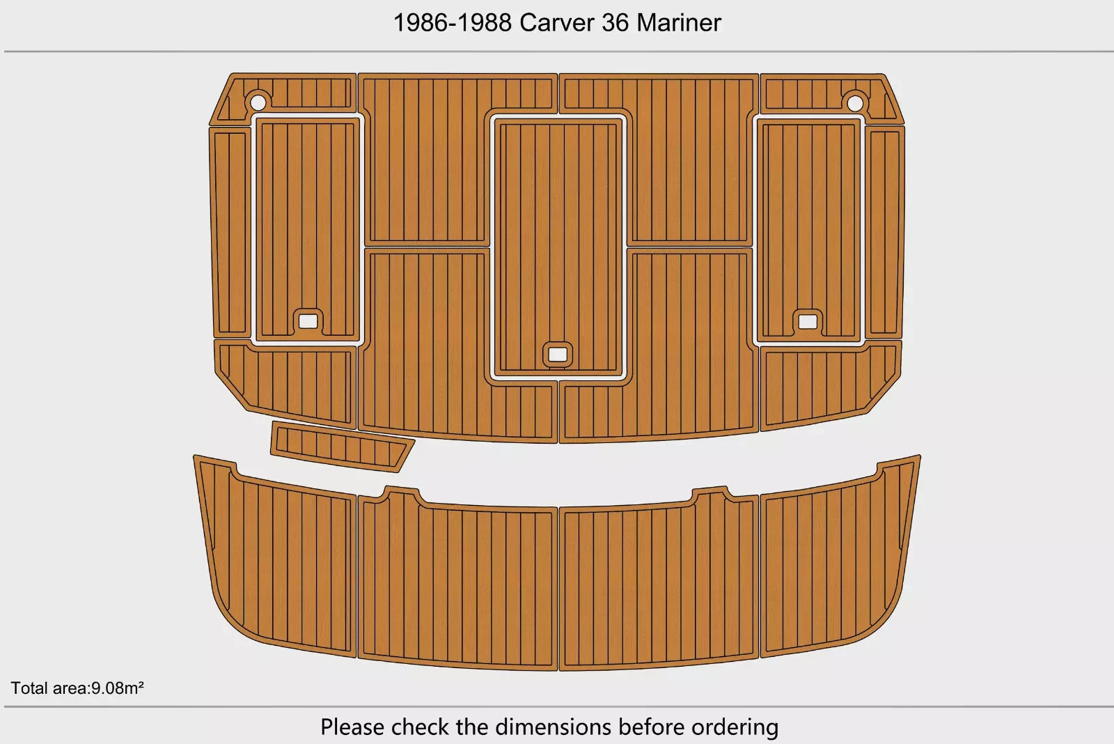 EVA Foam Teak Deck Floor Mat for Carver 36 Mariner (1986)