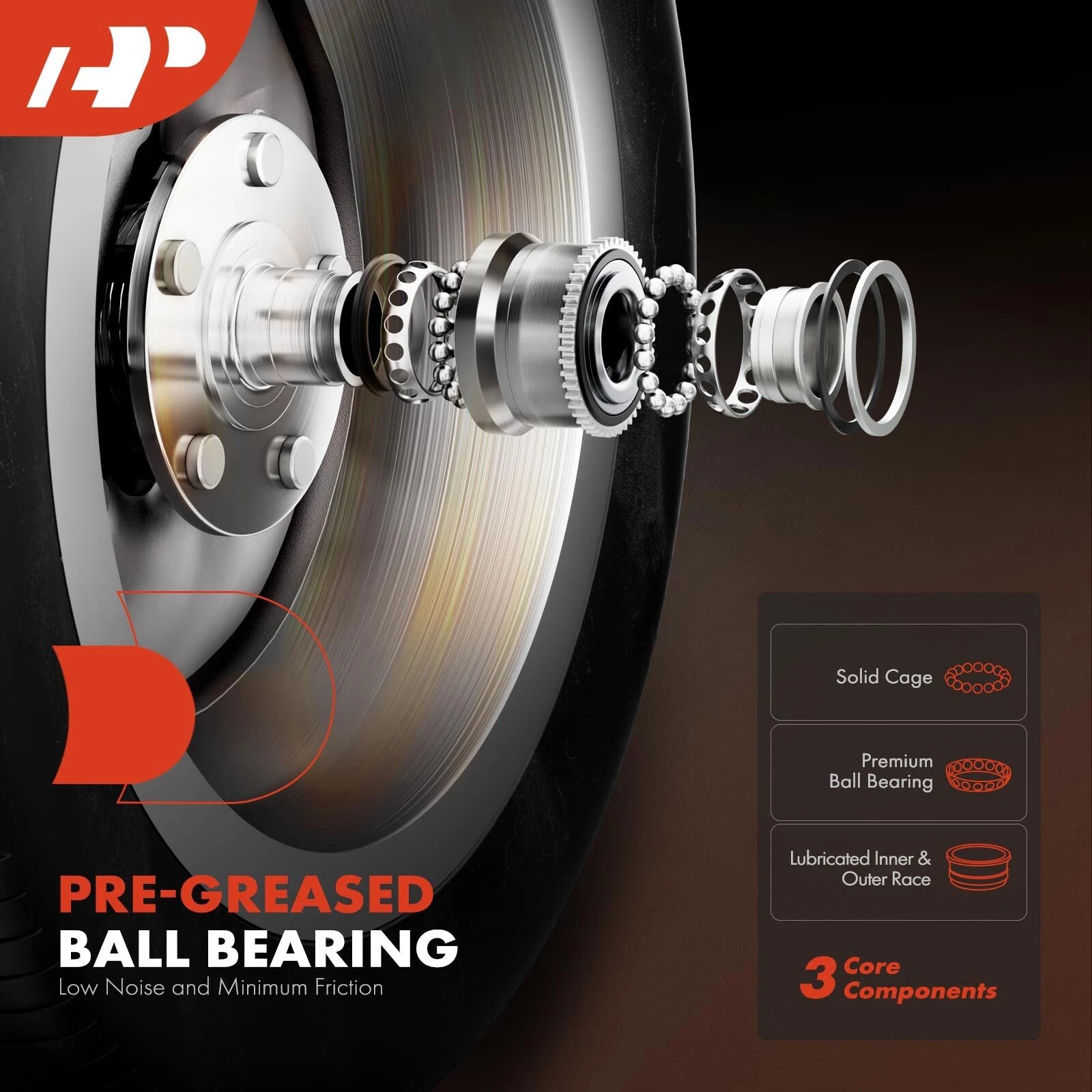 2x Front Wheel Hub & Bearing Assembly for Chevy Malibu (2011-2012)