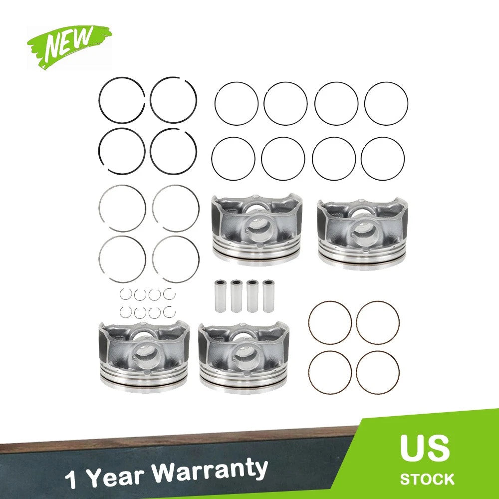 Set of 4 Connecting Rod & Piston Kit for Hyundai Kia Accent Rio (2012–2012)