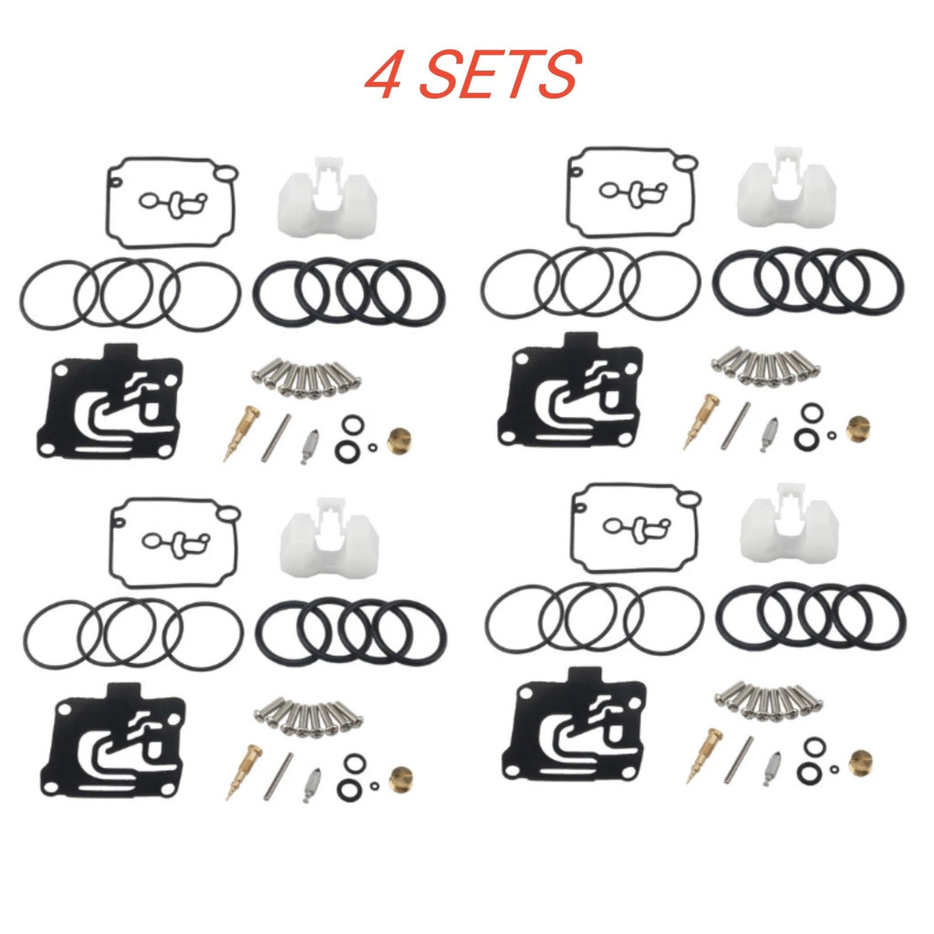 Set of 4 Carburetor Rebuild Repair Kits for Yamaha F50-T50 (2001–2004)