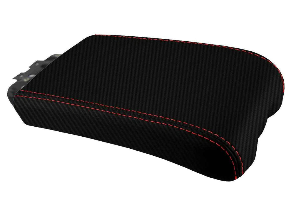Console Lid Armrest Cover for Lexus ES350 (2007–2009) Carbon Fiber Red Stitch