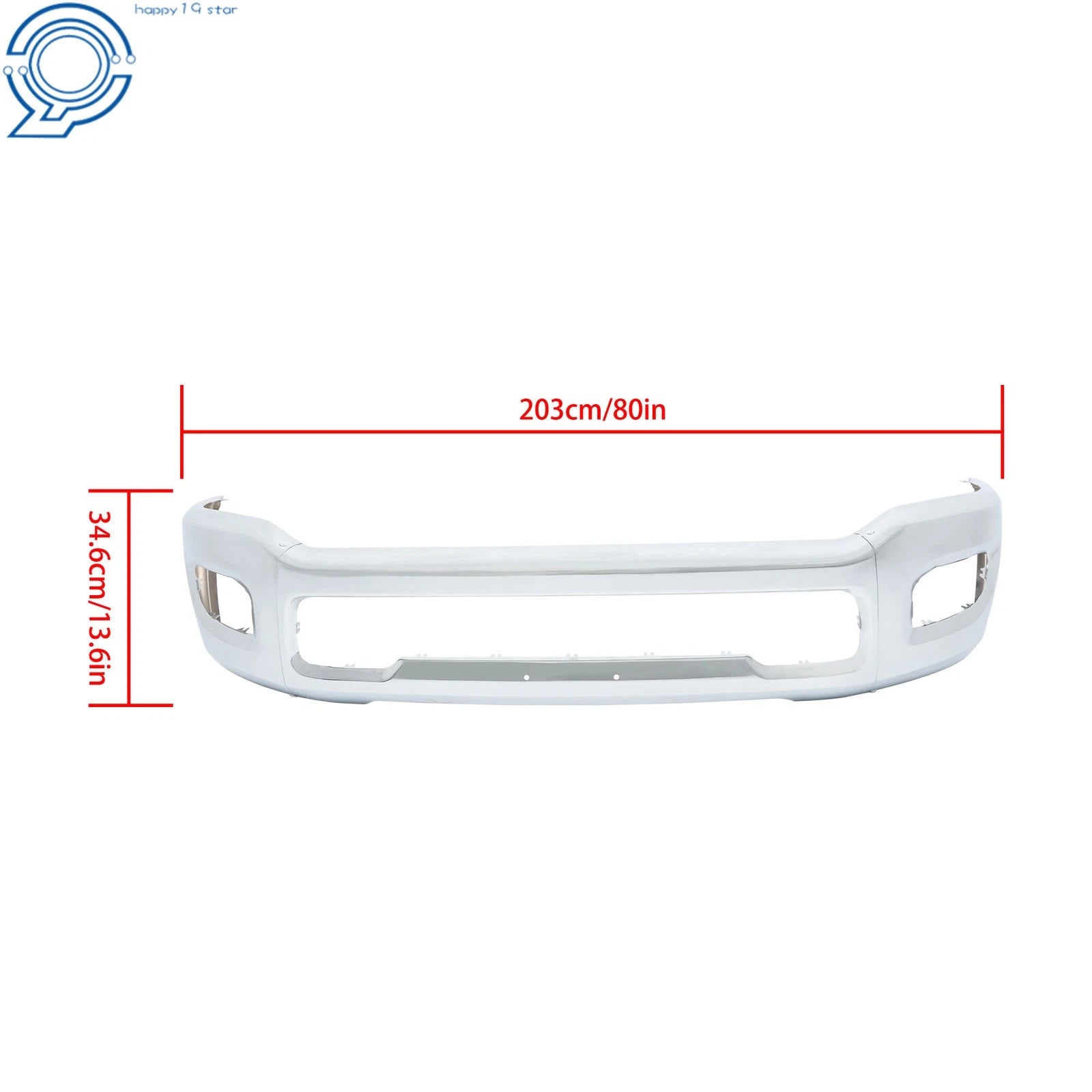 Front Bumper for RAM 2500 3500 (2019–2024) Black/Chrome Steel with Fog Holes