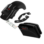 Black Hard Saddlebags with 6x9" Speaker Lids & Rear Fender for Harley Road Glide (2009–2013)