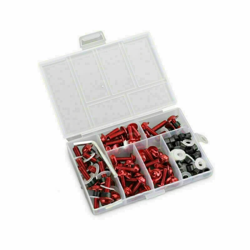 Set of 4 Verkleidungsschrauben for M5/M6 (158) - Red Aluminum