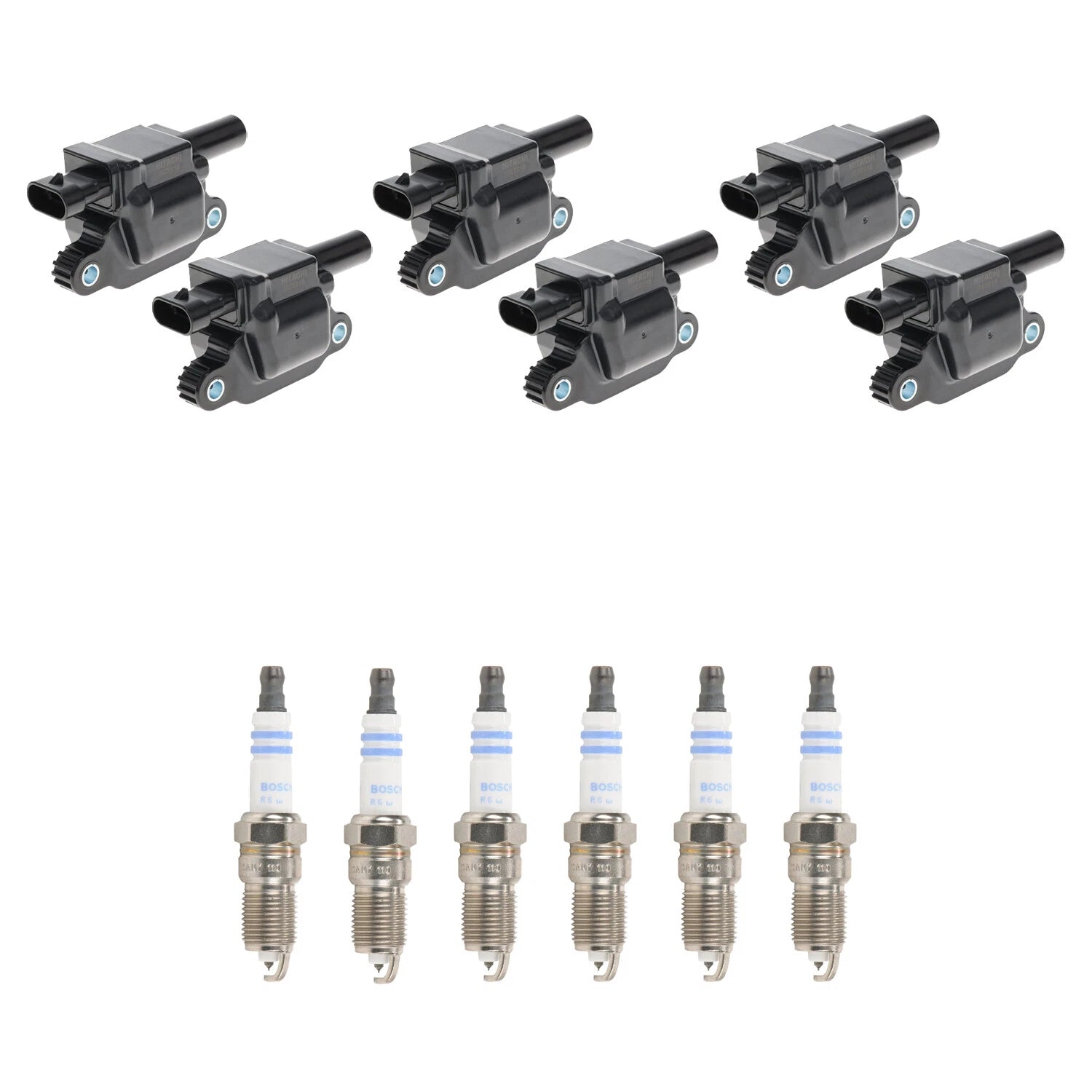 Set of 6 Ignition Coils & Spark Plugs for Chevrolet Express 2500 (1996–2023)