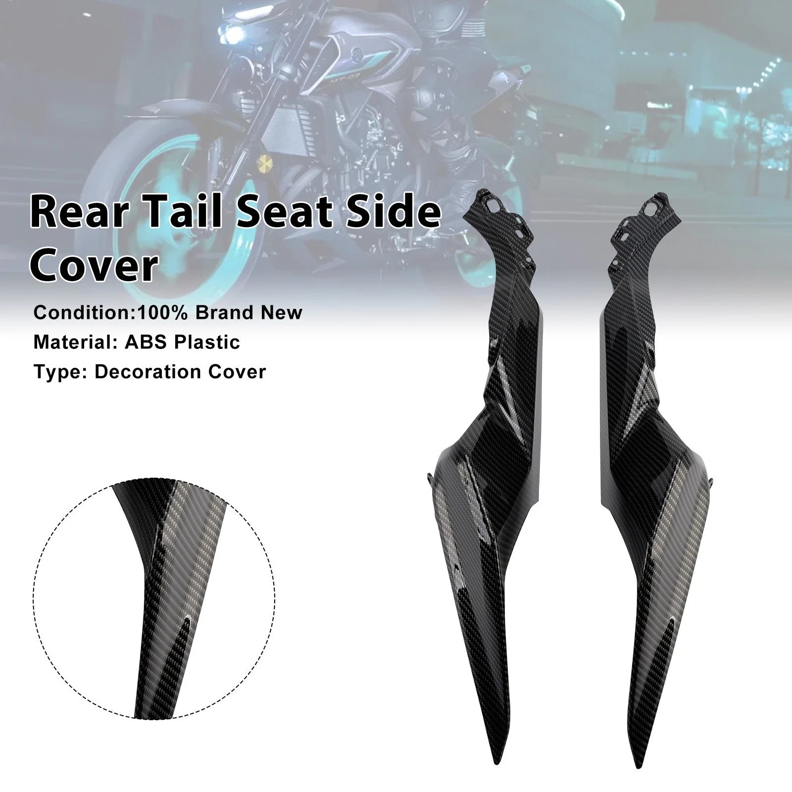 Rear Tail Seat Side Cover Fairing for Yamaha YZF-R3 R25 MT-03 (2025–2026) Carbon