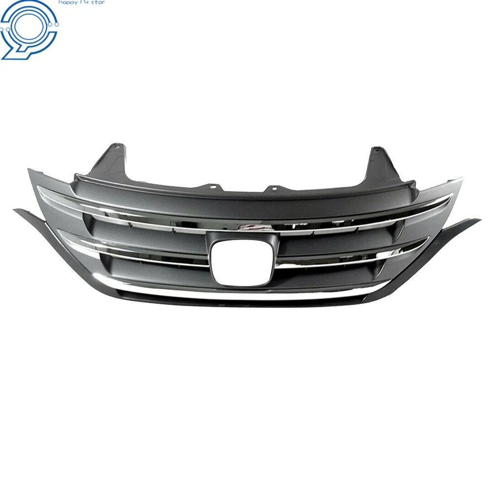 Front Hood Bumper Grille for Honda CR-V (2012–2014) Black Chrome