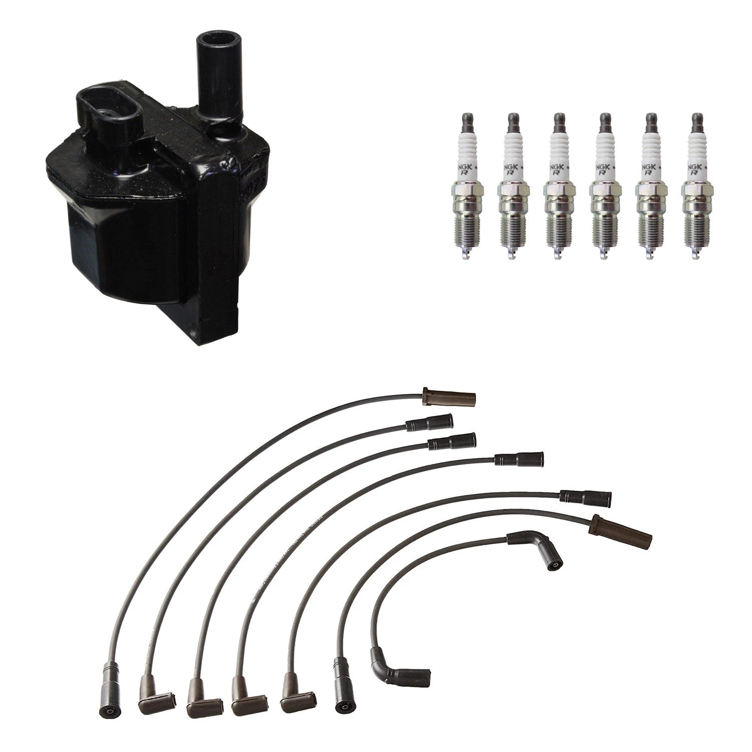 Set of 6 Denso Ignition Coil Wires & NGK Spark Plugs for Blazer S10 Sonoma V6