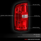 Chrome Housing Red Lens Tail Brake Lights for Chevrolet Colorado (2015–2022)