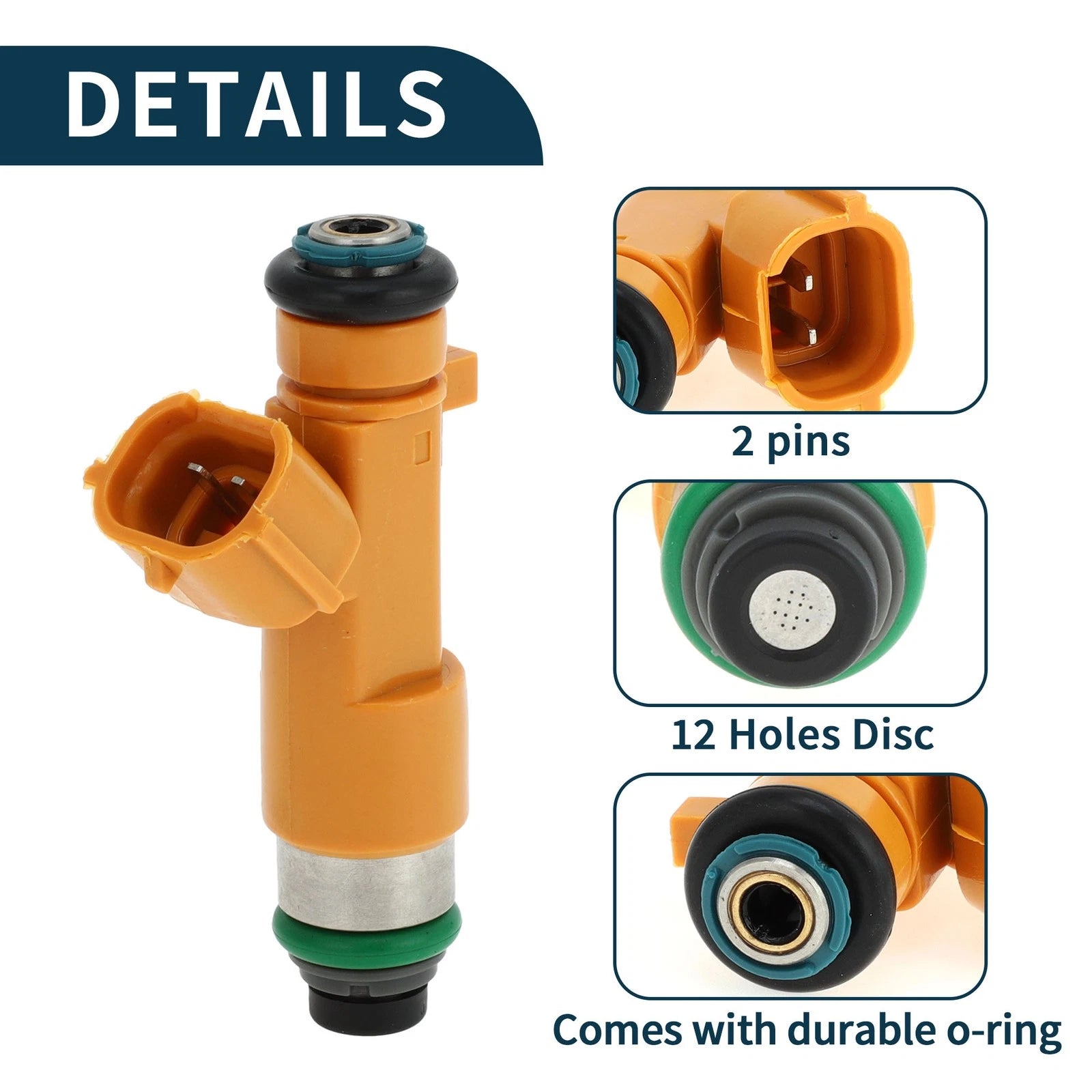 Fuel Injector No. 16600EY00A for Nissan 370Z (2009–2020) 1 Pc Yellow