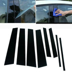 8PCS Exterior Trim Window W Trim for Glossy Black