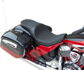 Low Profile Touring Seat for Harley-Davidson (2000–2023) - Double Diamond, Black