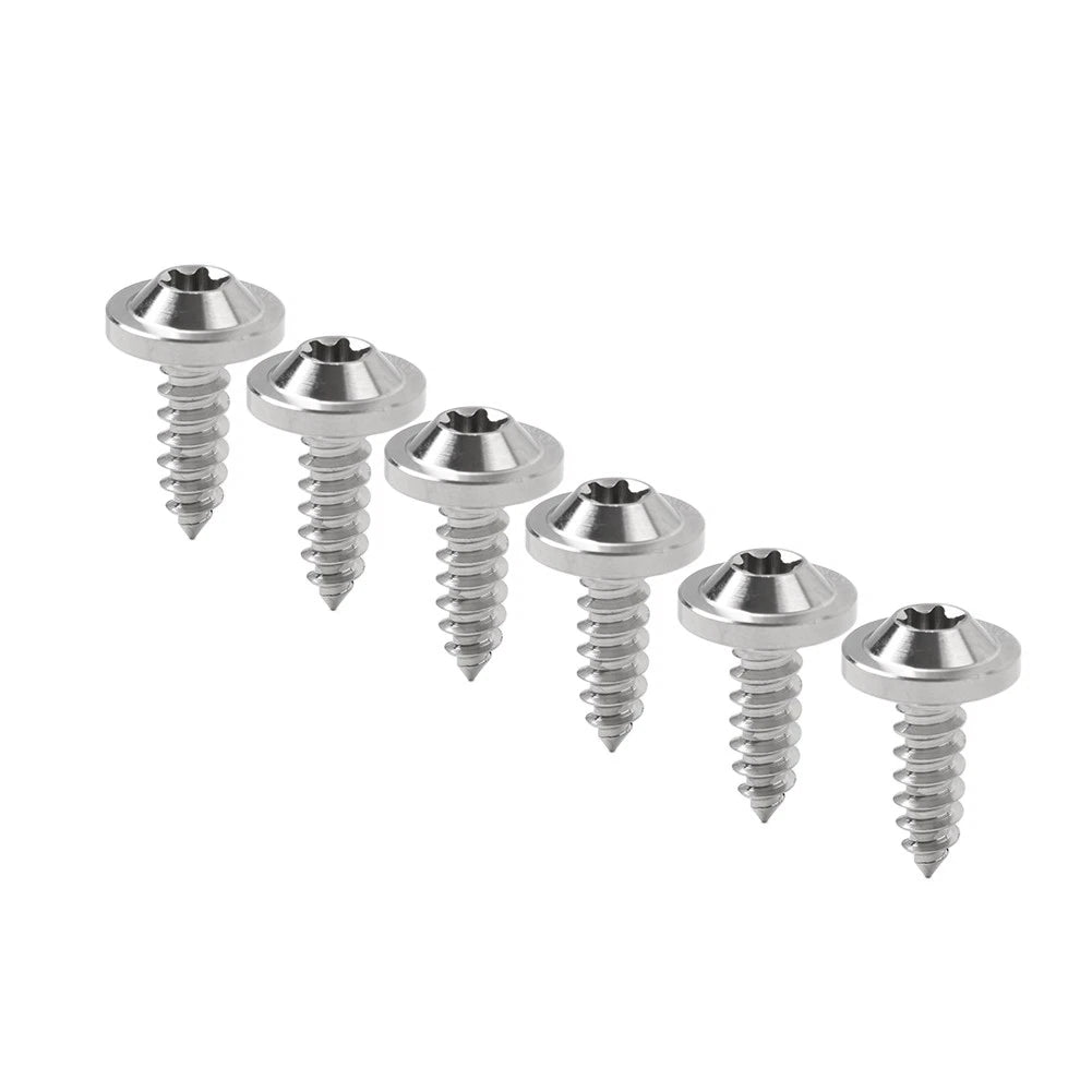 Set of 6 Titanium M5x15mm Torx Head Self Tapping Screws for Automotive