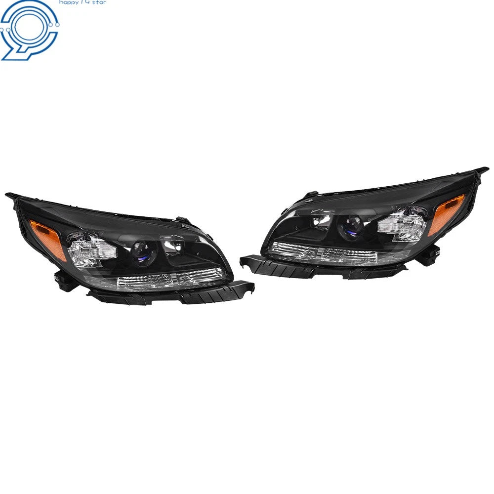 Halogen Projector Headlights for Chevrolet Malibu (2013–2015) Black Housing