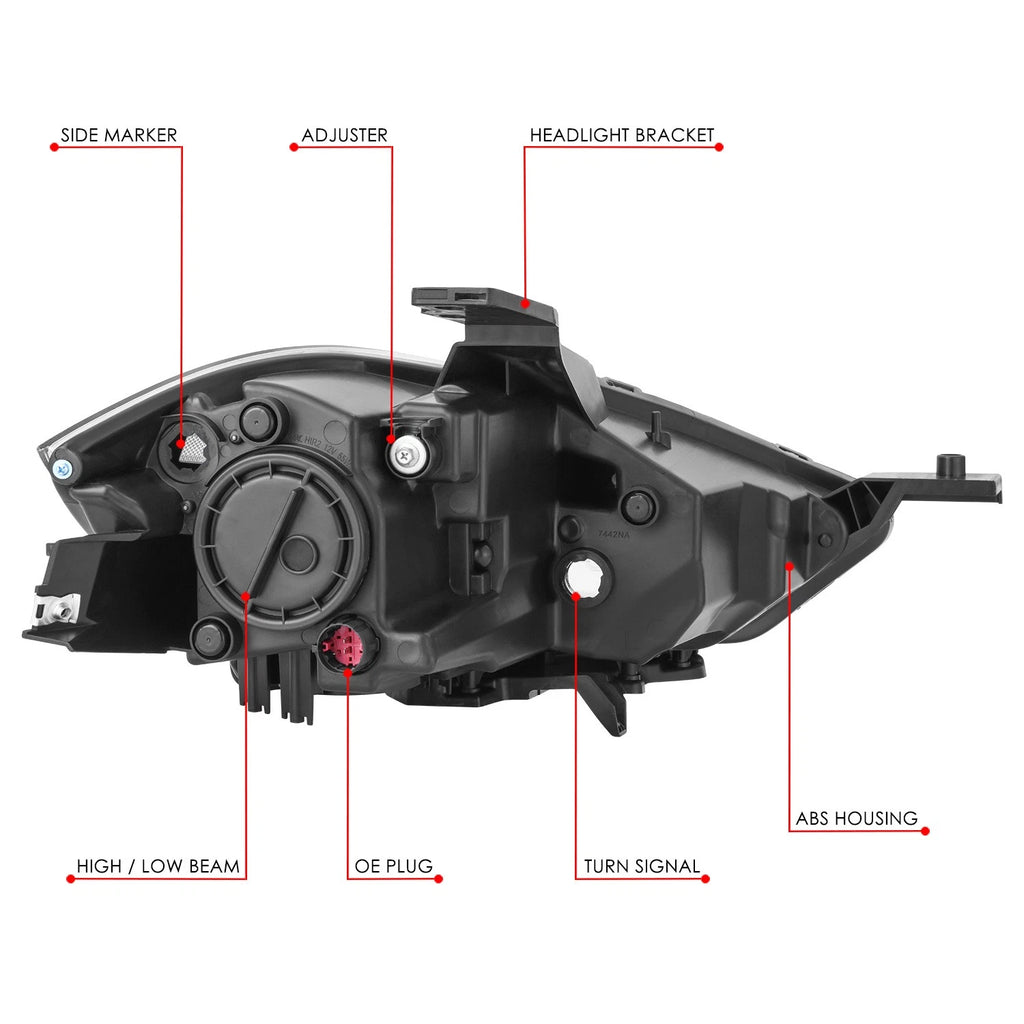 Headlights for Dodge Dart (2013–2016) Black Housing Clear Lens