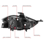 Headlights for Dodge Dart (2013–2016) Black Housing Clear Lens