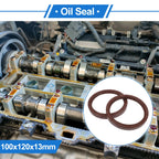 2X Oil Seal Rotary Shaft Seal FKM Rubber 100x120x13mm for Various Models
