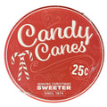 Candy Canes 11.5" Round Metal Tin Sign - 9302