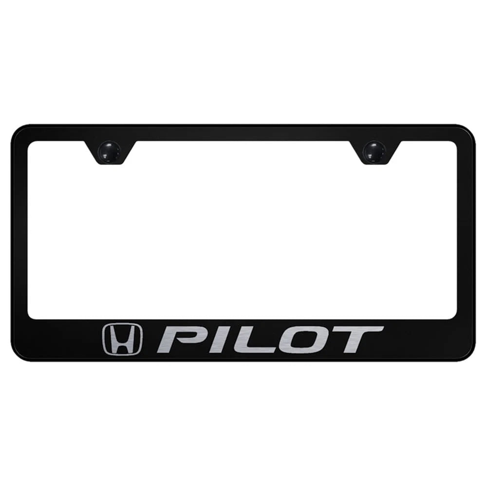 Laser Etched on Black License Plate Frame - Officially Licensed for Honda Pilot