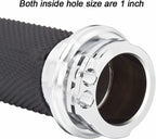 25mm Chrome Handlebar Hand Grips for Harley Sportster, Dyna, Softail (2004-2023)