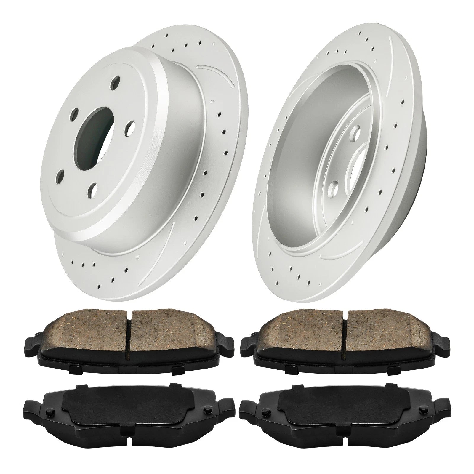 Rear Drilled & Slotted Brake Kit for Jeep Wrangler (2007–2017) (2018–2018)