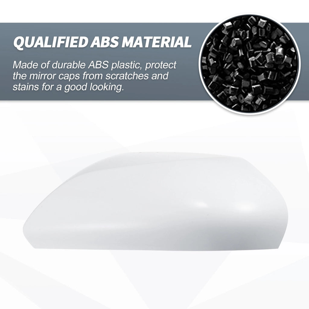 Pair Rearview Mirror Cover Cap White for Toyota Camry (2018–2021)